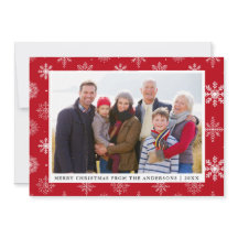 God jul Family Photo Snöflingor Red Card