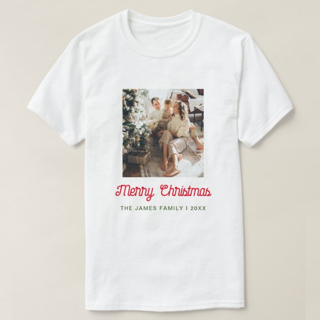God jul Family Photo T Shirt (Design framsida)