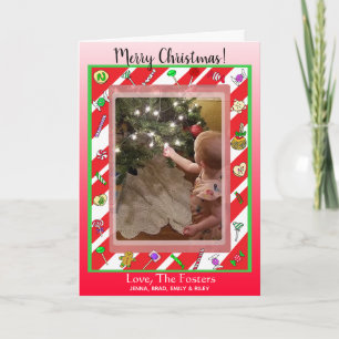 God jul Family Photo Whimsical Kort