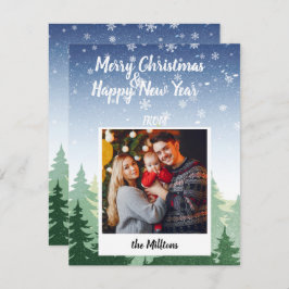 God jul Family Photo Winter Forest Julkort
