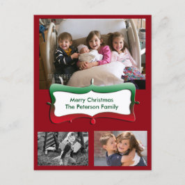 God jul Family Photos-vykort Helg Vykort