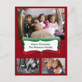 God jul Family Photos-vykort Helg Vykort