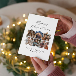 God jul Family Puzzle Collage Foton Julkort