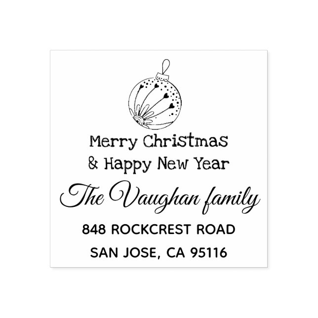 God jul Family Returadress Stämpel (Tryck)