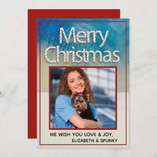 God jul Family Roligt Photo Personalize Julkort