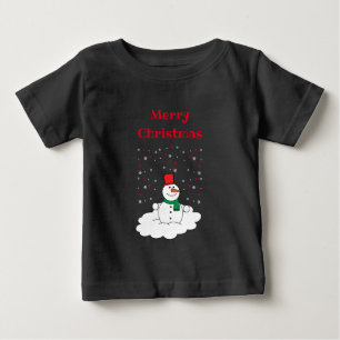 God jul Family Snögubbe Snöflingor Black T Shirt