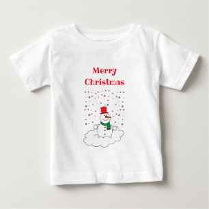 God jul Family Snögubbe Snöflingor White T Shirt