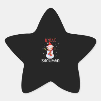 God jul farbror Snögubbe | Farbror Gifts Stjärnformat Klistermärke