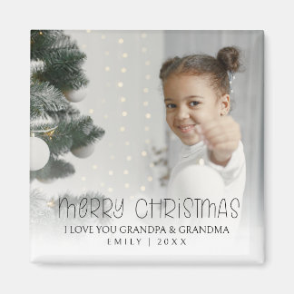 God Jul Farfar Farmor Minimal Foto Magnet
