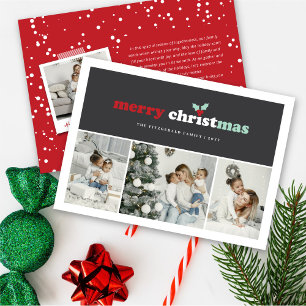 God jul Färg blockerar modern fotokollage Julkort