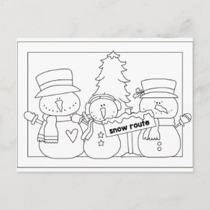 God jul färgar mig kortet (snögubbear) helg vykort