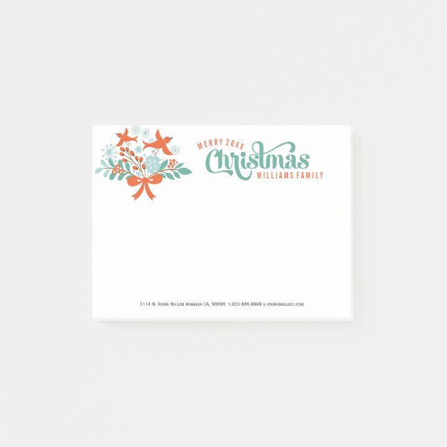 God jul Färgfläckar Utandningsfåglar 2 Post-it Block (Framsida)