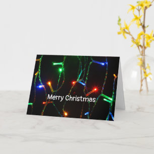 "God Jul" färgglada lampor Kort