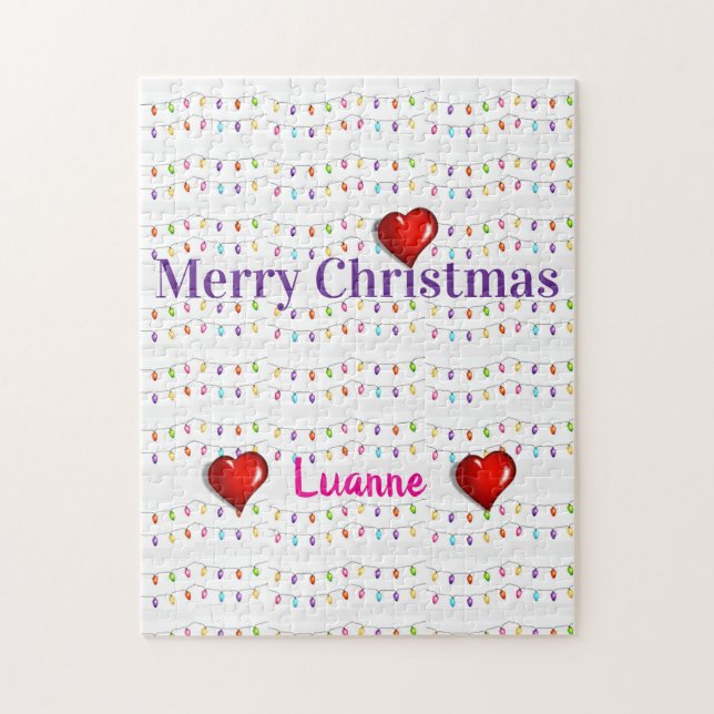 God Jul Färgglada Ljus  Pussel (Vertikal)