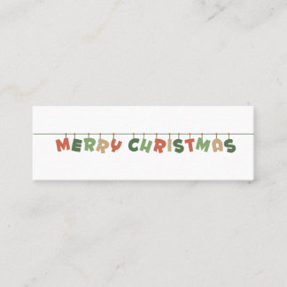 God jul färgglatt vinter säsongsbetonad hälsning mini visitkort