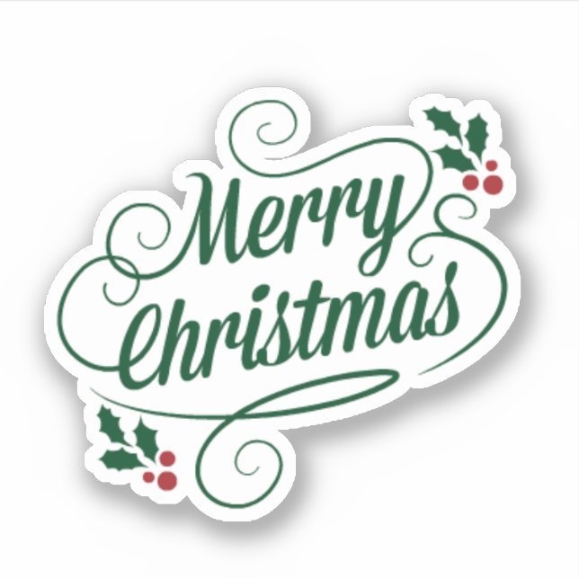 God jul, färglös helgdag klistermärken (Framsida)