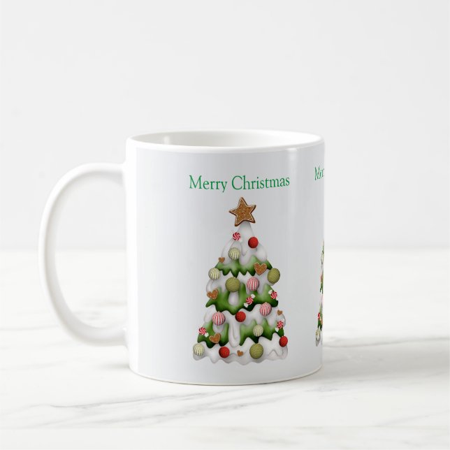 God jul färglös snö Julgran Kaffemugg (Vänster)