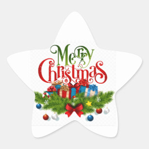 God jul, färglöst och festlig. stjärnformat klistermärke