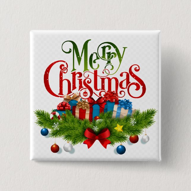 God Jul, Färgrik design, Knapp (Framsida)