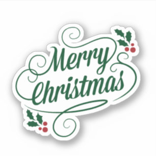 god jul, färgstark helgdag klistermärken