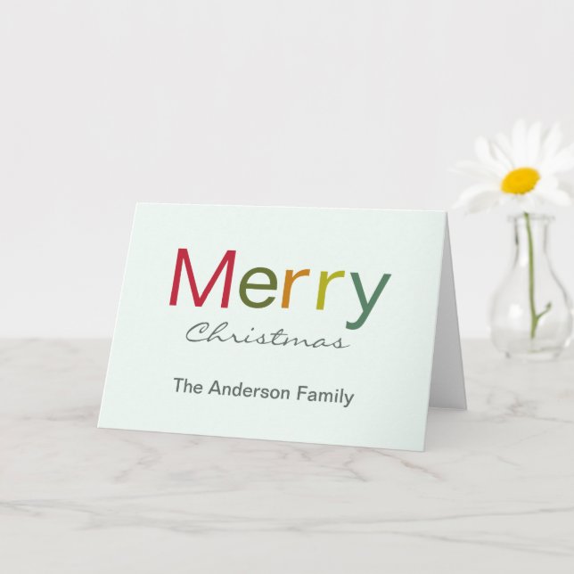 God jul färgstark textfamilj kort (Liten växt)
