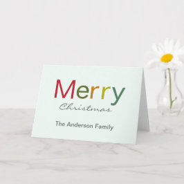 God jul färgstark textfamilj kort