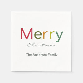 God jul färgstark textfamilj pappersservett