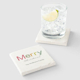 God jul färgstark textfamilj stenunderlägg