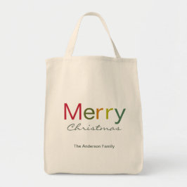 God jul färgstark textfamilj tygkasse