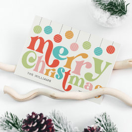 God jul färgstarka retro-prydnadsföremål helg vykort