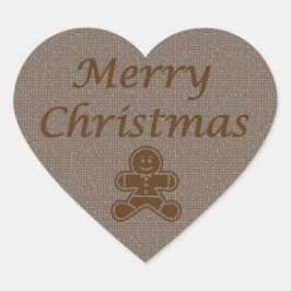 God jul-fästmärke hjärtformat klistermärke