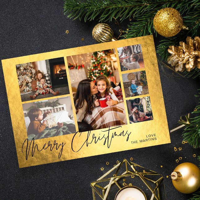 God jul Faux Gold Foil Multi Photo (Skapare uppladdad)