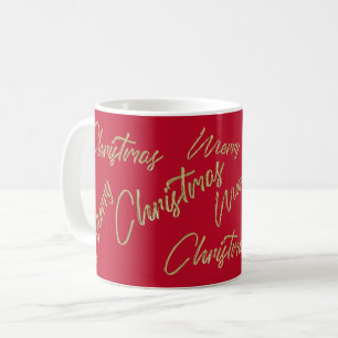 God jul Faux Gold Foil och Red Coffee Mugg