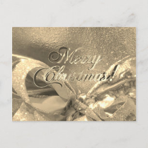 God jul Faux Gold Foil Script Elegant Chic Vykort