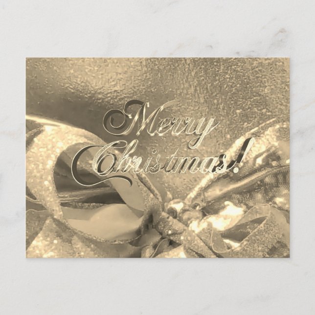 God jul Faux Gold Foil Script Elegant Chic Vykort (Framsida)