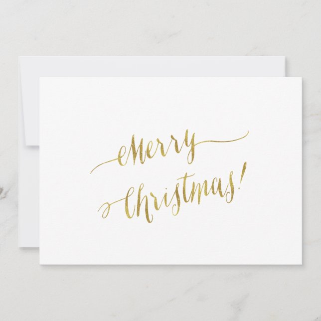 god jul Faux Gold Foil Script Lettering Julkort (Framsida)