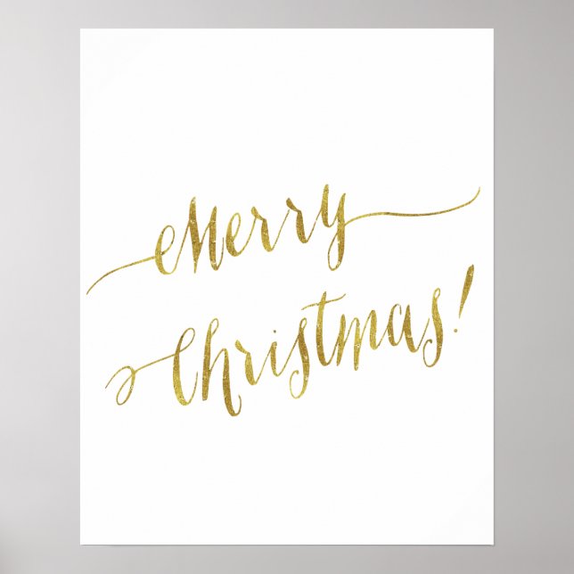 God jul Faux Gold Foil Script Lettering Poster (Framsidan)