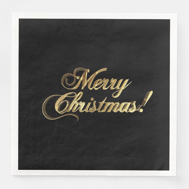God jul Faux Gold Foil Typography Elegant Pappersservett (Framsida)