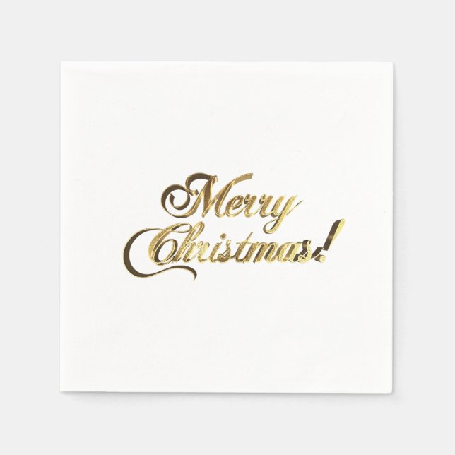 God jul Faux Gold Foil Typography Elegant Pappersservett (Framsidan)