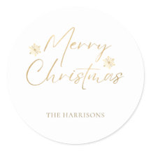 God jul Faux Gold Foil White-Avslappnad Script