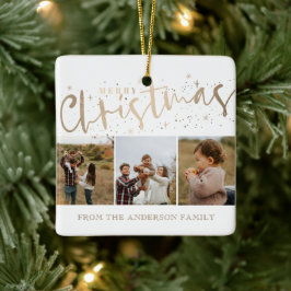 God jul Faux Guld 3 Fotojul Julgransprydnad Keramik