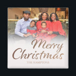 God jul Faux Guld FULLT Glitter Photo Namn Magnet<br><div class="desc">Upptäck kylluckan med den här söta God jul-magneten. Anpassa med foto och namn. God jul befinner sig i faux guld glitter och i benvit miljö. Kolla in vår julsamling för mer färg, inklusive silver glitter, rött, vitt och svartvitt. I den här versionen fyller fotot ut magnet. Om du inte vill...</div>