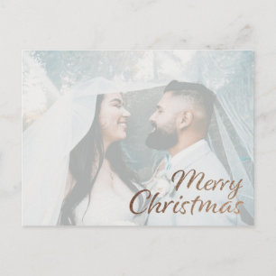 God jul Faux Guld Glitter Photo Vykort