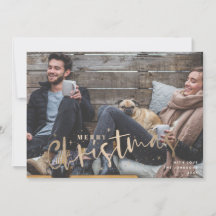 god jul faux guld helgdag-fotokort