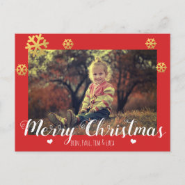 God jul Faux Guld Snöflingor Helg Vykort