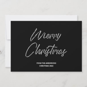 God jul Faux Silver Foil and Black Julkort
