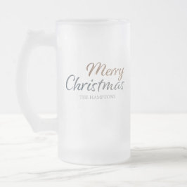 god jul Faux Silver & Guld Glitter Anpassningsbar Frostat Ölglas