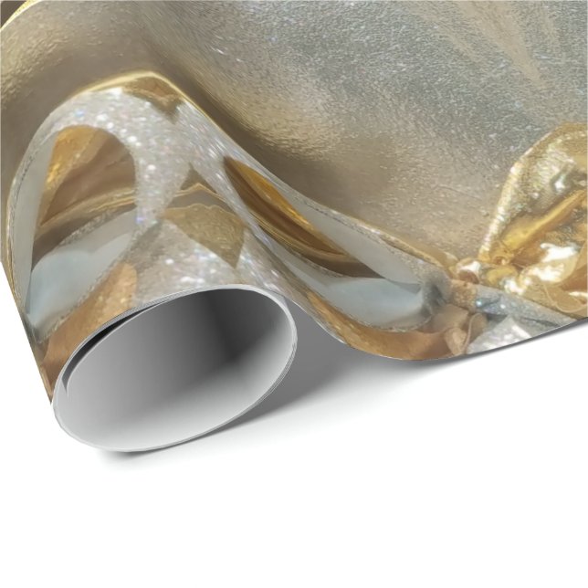 God jul Faux somguld omkullkastar, skrivar elegant Presentpapper (Rullad Hörn)