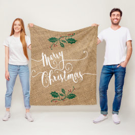 God jul Faux Struktur Burlap Fleecefilt