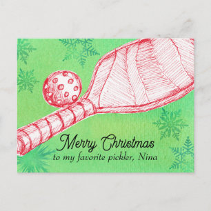 God jul Favorite Pickleball Player-Anpassningsbar Helg Vykort